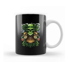 Baskı Dükkanı Marijuana Skulls Kupa