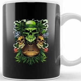 Baskı Dükkanı Marijuana Skulls Kupa