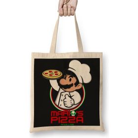 Baskı Dükkanı Mario Bros Mario's Pizza Bez Çanta