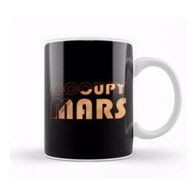 Baskı Dükkanı Mars Occupy Mars Text with Planet Kupa