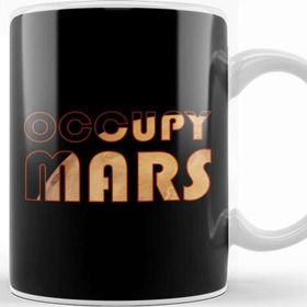 Baskı Dükkanı Mars Occupy Mars Text with Planet Kupa