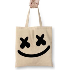 Baskı Dükkanı Marshmello Bez Uzun Saplı Krem Rengi Çanta
