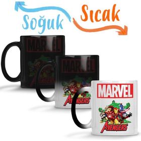 Baskı Dükkanı Marvel Avengers 01 Sihirli Porselen Kupa