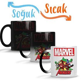 Baskı Dükkanı Marvel Avengers 01 Sihirli Porselen Kupa