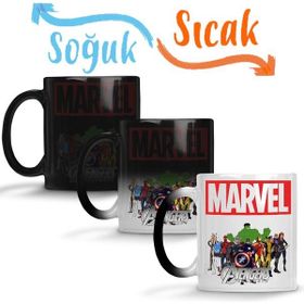 Baskı Dükkanı Marvel Avengers 02 Sihirli Porselen Kupa