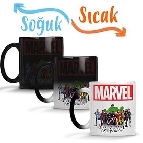 Baskı Dükkanı Marvel Avengers 02 Sihirli Porselen Kupa