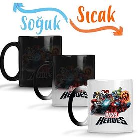 Baskı Dükkanı Marvel Heroes Sihirli Porselen Kupa