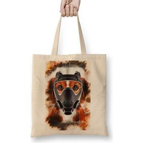 Baskı Dükkanı Maskeli Pug Köpek Bez Çanta