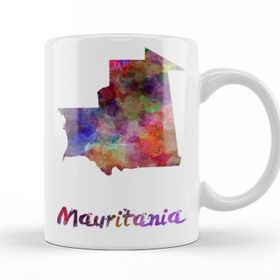 Baskı Dükkanı Mauritania in Watercolor Kupa