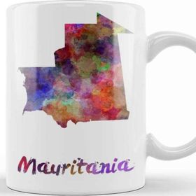 Baskı Dükkanı Mauritania in Watercolor Kupa