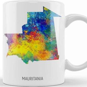 Baskı Dükkanı Mauritania Watercolor Map 01 Kupa