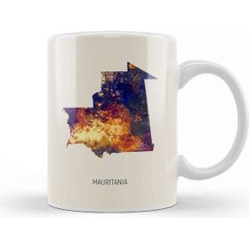 Baskı Dükkanı Mauritania Watercolor Map 02 Kupa