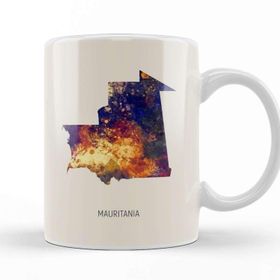 Baskı Dükkanı Mauritania Watercolor Map 02 Kupa