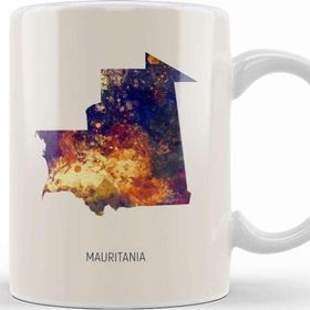 Baskı Dükkanı Mauritania Watercolor Map 02 Kupa