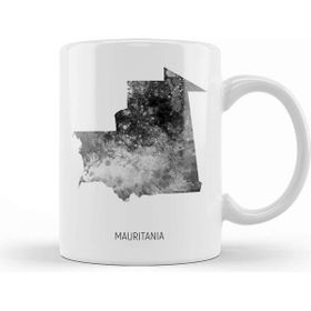 Baskı Dükkanı Mauritania Watercolor Map Kupa