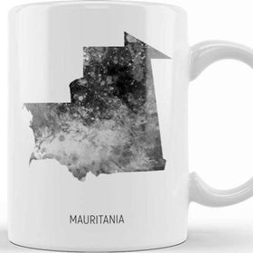 Baskı Dükkanı Mauritania Watercolor Map Kupa