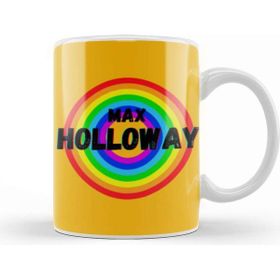 Baskı Dükkanı Max Holloway Vintage Retro Rainbow Style Warriors Design Wrestlers Gift Kupa
