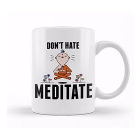 Baskı Dükkanı Meditating Monk Cute & Funny Don't Hate Meditate Meditation Kupa