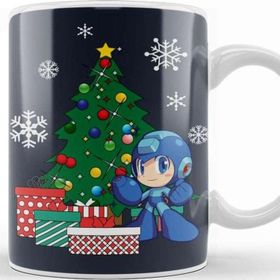 Baskı Dükkanı Mega Man Around the Christmas Tree Kupa