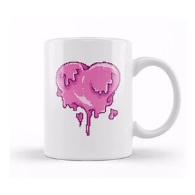 Baskı Dükkanı Melting Heart Pixel Art Kupa