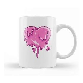 Baskı Dükkanı Melting Heart Pixel Art Kupa