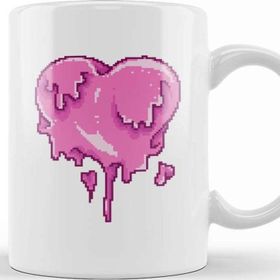 Baskı Dükkanı Melting Heart Pixel Art Kupa