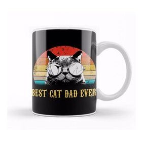 Baskı Dükkanı Mens Best Cat Dad Ever Funny Cat Dad Father Vintage Gift Kupa