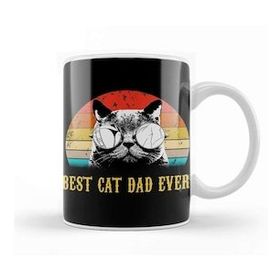 Baskı Dükkanı Mens Best Cat Dad Ever Funny Cat Dad Father Vintage Gift Kupa