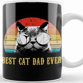 Baskı Dükkanı Mens Best Cat Dad Ever Funny Cat Dad Father Vintage Gift Kupa