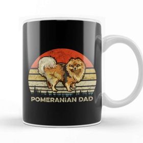 Baskı Dükkanı Mens Best Pomeranian Dad Ever Retro Vintage Dog Dad Fathers Day Köpek Kupa