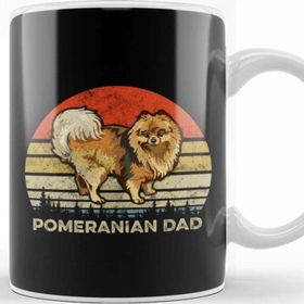 Baskı Dükkanı Mens Best Pomeranian Dad Ever Retro Vintage Dog Dad Fathers Day Köpek Kupa