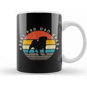 Baskı Dükkanı Mens Best Pug Dad Ever Funny Pug Dog Vintage Gifts Köpek Kupa