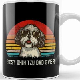 Baskı Dükkanı Mens Best Shih Tzu Dad Ever Funny Shih Tzu Dad Gift Dog Lover Kupa