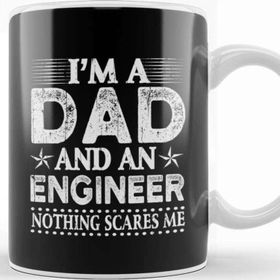 Baskı Dükkanı Mens Dad and Engineer Funny Fathers Gift Ideas Kupa
