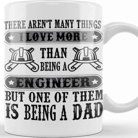 Baskı Dükkanı Mens Dad and Engineer Funny Fathers Gift Ideas Kupa
