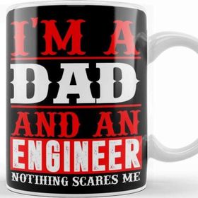 Baskı Dükkanı Mens Dad and Engineer Funny Fathers Gift Ideas Kupa