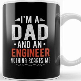 Baskı Dükkanı Mens Dad and Engineer Funny Fathers Gift Ideas Kupa