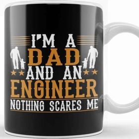 Baskı Dükkanı Mens Dad and Engineer Funny Fathers Gift Ideas Kupa