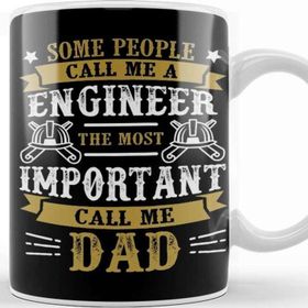 Baskı Dükkanı Mens Dad and Engineer Funny Fathers Gift Ideas Kupa
