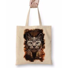 Baskı Dükkanı Meraklı Kedi Cat Bez Çanta