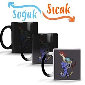 Baskı Dükkanı Mermaid Sihirli Porselen Kupa