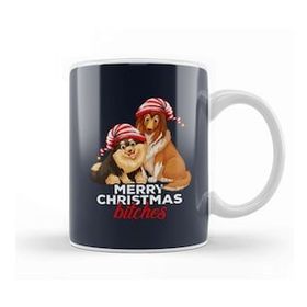 Baskı Dükkanı Merry Christmas Bitches Dog Kupa