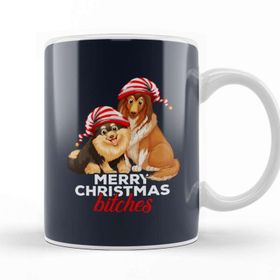 Baskı Dükkanı Merry Christmas Bitches Dog Kupa