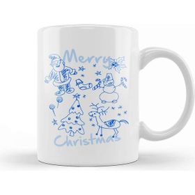 Baskı Dükkanı Merry Christmas Doodles Kupa