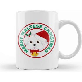 Baskı Dükkanı Merry Christmas Maltese Dog Kupa