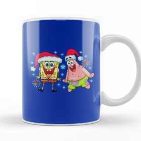 Baskı Dükkanı Merry Christmas Süngerbob Kupa
