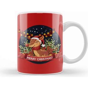 Baskı Dükkanı Merry Christmas With Rudolph The Red Nose Reindeer Kupa