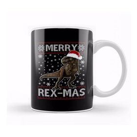 Baskı Dükkanı Merry Rex Mas Christmas Dinosaur Kupa