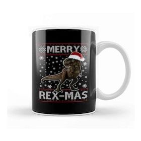 Baskı Dükkanı Merry Rex Mas Christmas Dinosaur Kupa