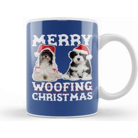 Baskı Dükkanı Merry Woofing Christmas Dogs Kupa